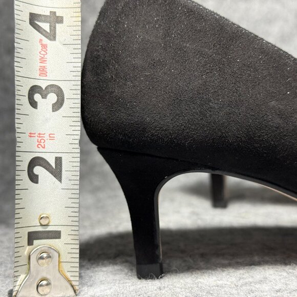 Talbots Erica 50 Pumps - Size 6 - Black Suede Pointy Toe Shoes - Made In Brazil - Picture 6 of 13